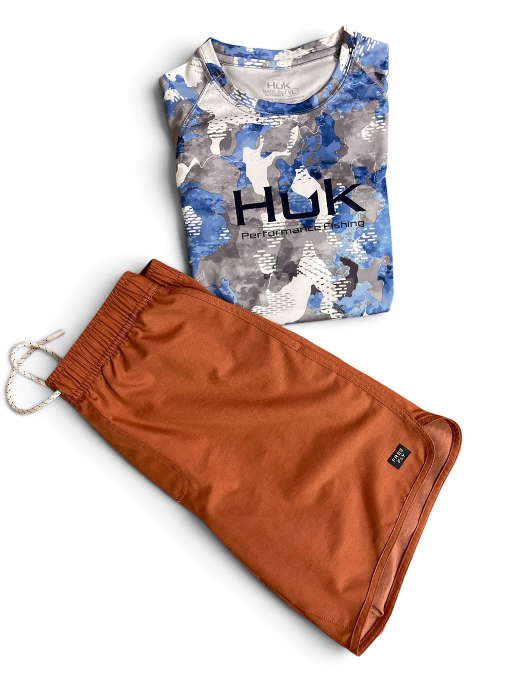 Bundle Free Fly Shorts 🩳 Huk Fishing Shirt Boys Young Large